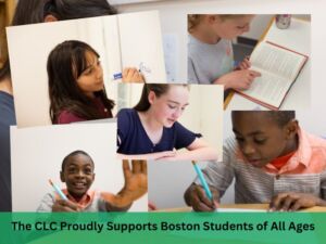 kids during tutoring activities at CLC, Boston, MA
